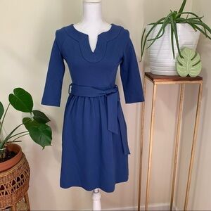 Milly of New York Quarter Length Sleeve Knit Dress in Blue sz P